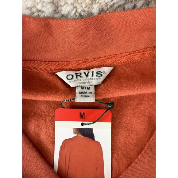 NEW Orvis Women Sz M Stretch V Neck Sweater Burnt Orange Long Sleeve Casual NWT - Picture 5 of 8